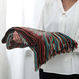 Glad Striped Throw Blanket with Tassels - Sofa Throw