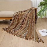 Glad Striped Throw Blanket with Tassels - Sofa Throw
