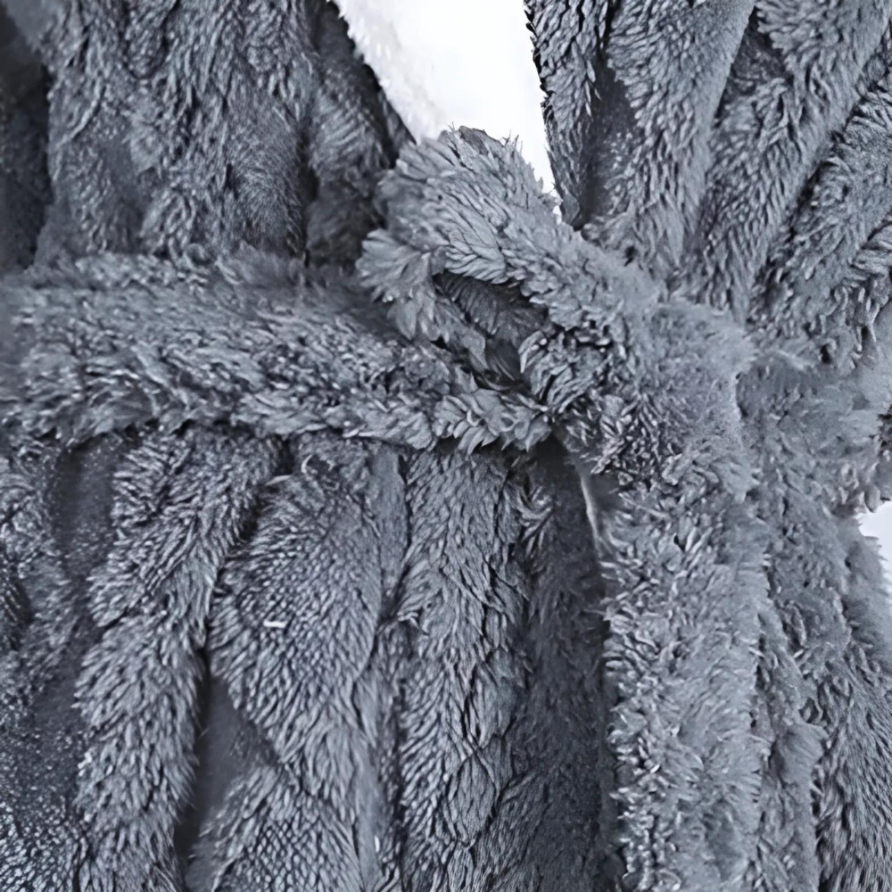 SnugHood Long Plush Robe - Hooded Fleece Bathrobe