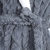 SnugHood Long Plush Robe - Hooded Fleece Bathrobe