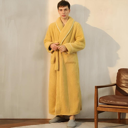 Fleece Dressing Gown - Soft Unisex Bathrobe with Pockets