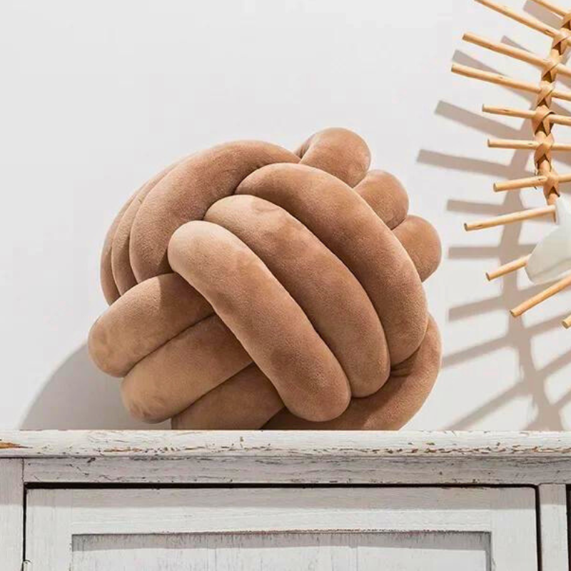 Knut Velvet Knot Cushion - Decorative Sofa & Bed Pillow