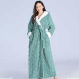 SnugHood Long Plush Robe - Hooded Fleece Bathrobe