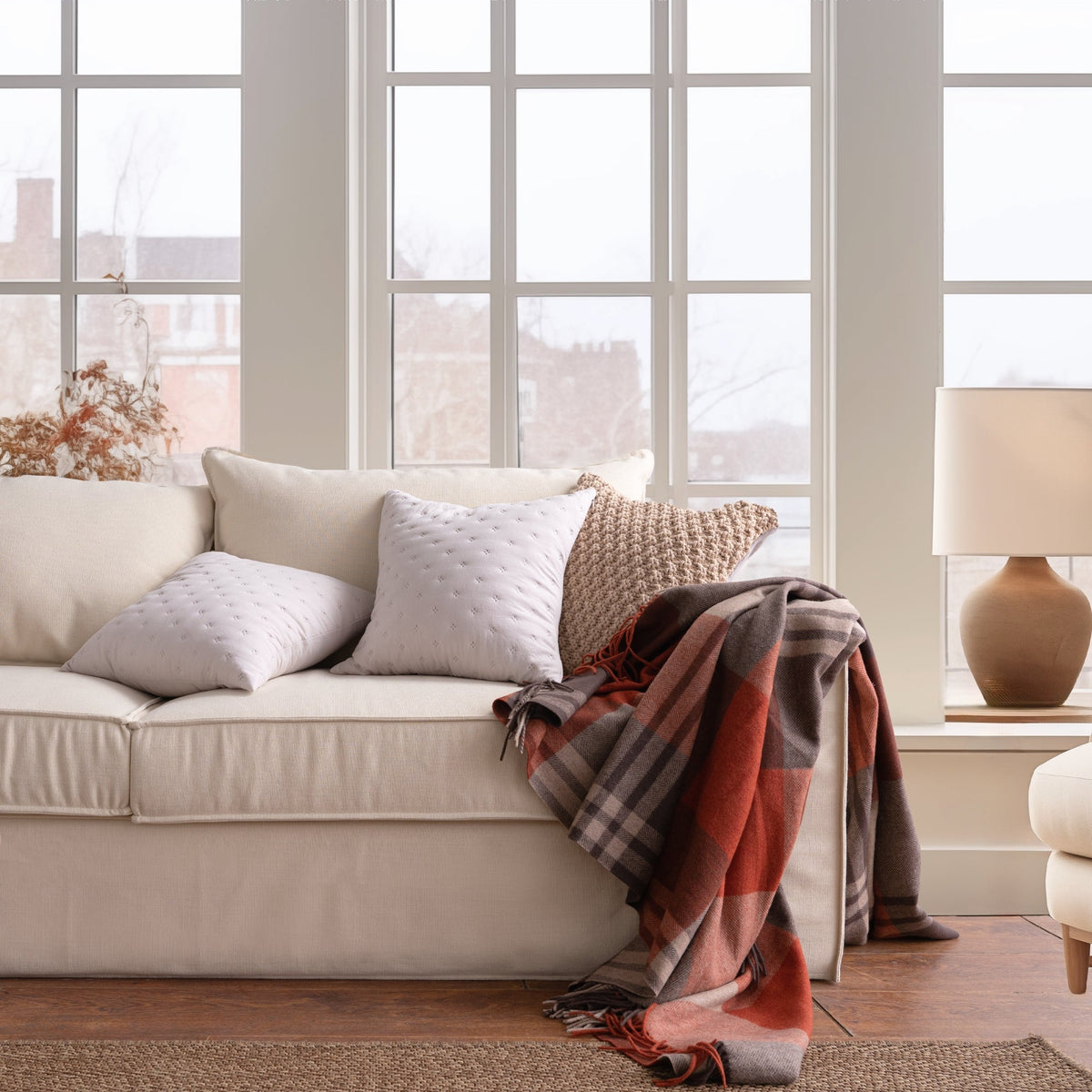 SofaRefresh Cushion Covers - Quilted Throw Pillow Set of 2