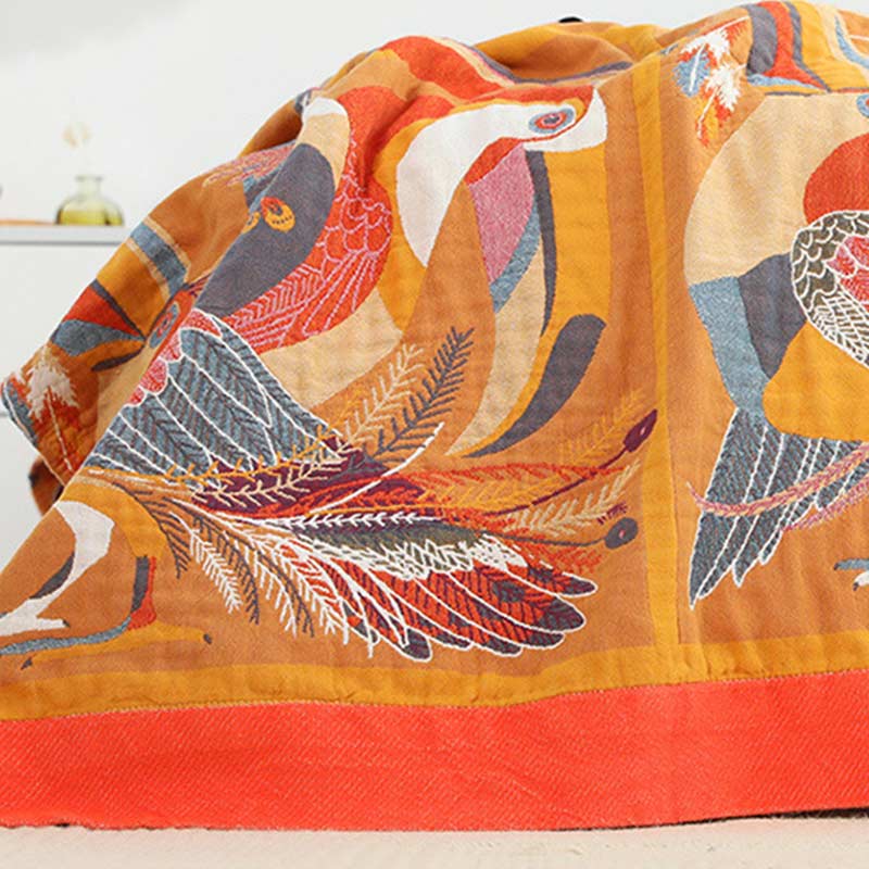 Tukan Reversible Cotton Quilt - Toucan Print Kids Bedspread
