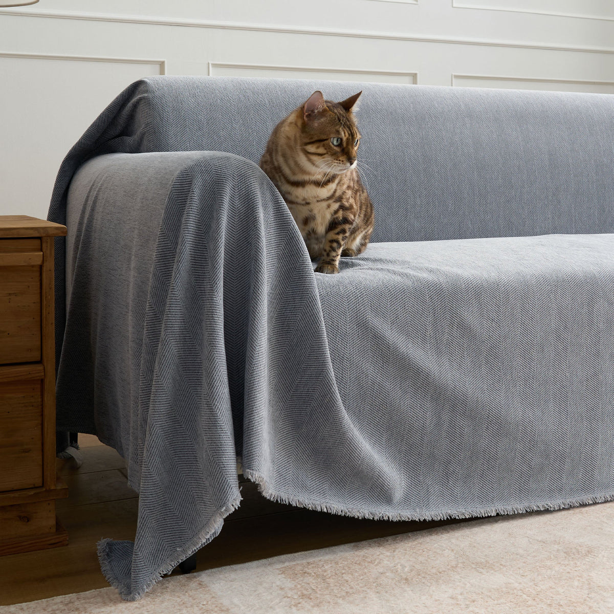 Durable Pet Friendly Herringbone Sofa/Couch Cover