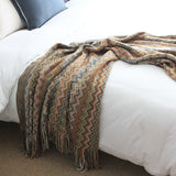 Glad Striped Throw Blanket with Tassels - Sofa Throw