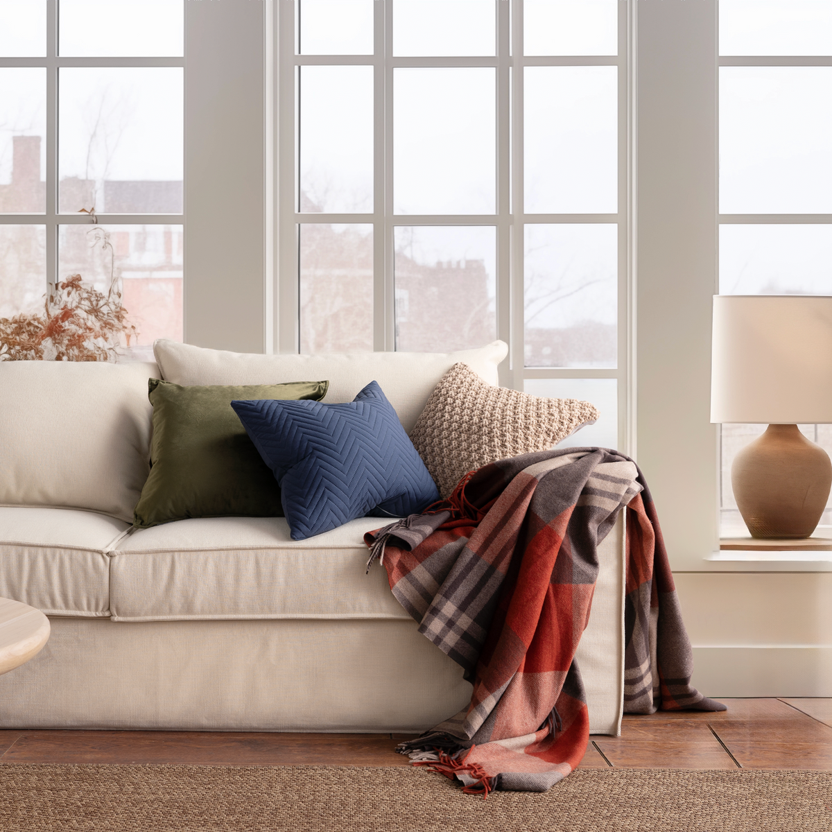 SofaRefresh Cushion Covers - Quilted Throw Pillow Set of 2