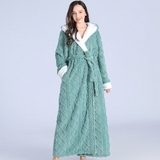 SnugHood Long Plush Robe - Hooded Fleece Bathrobe