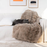 CloudFur Throw Blanket - Plush Faux Fur Sofa & Bed Throw