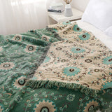 Vika Reversible Cotton Sofa Cover - Couch Throw Blanket