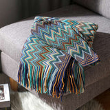 Glad Striped Throw Blanket with Tassels - Sofa Throw