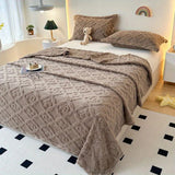 Blad Leaf Embroidered Fleece Blanket - Soft Sofa Throw