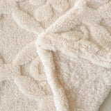 Blad Leaf Embroidered Fleece Blanket - Soft Sofa Throw
