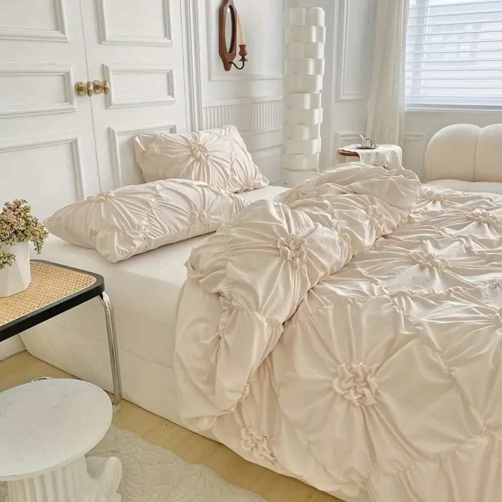 Pinch Pleat Quilt Cover Set - Floral Doona Cover