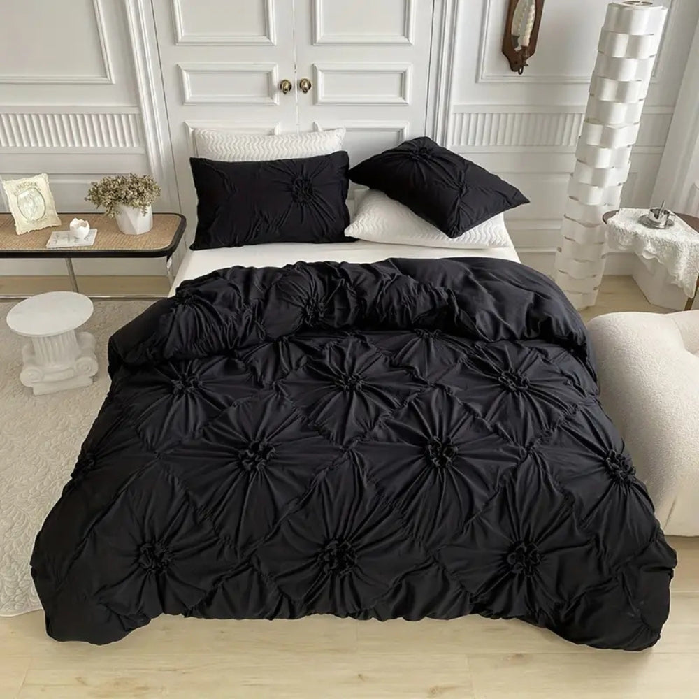 Pinch Pleat Quilt Cover Set - Floral Doona Cover