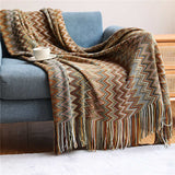 Glad Striped Throw Blanket with Tassels - Sofa Throw