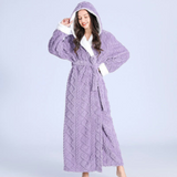 SnugHood Long Plush Robe - Hooded Fleece Bathrobe