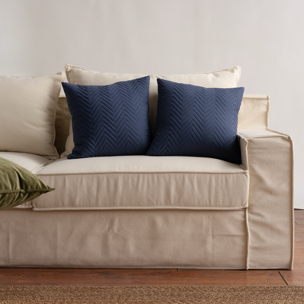 SofaRefresh Cushion Covers - Quilted Throw Pillow Set of 2