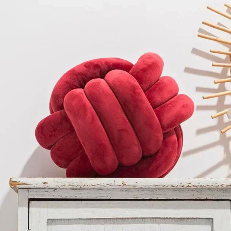 Knut Velvet Knot Cushion - Decorative Sofa & Bed Pillow