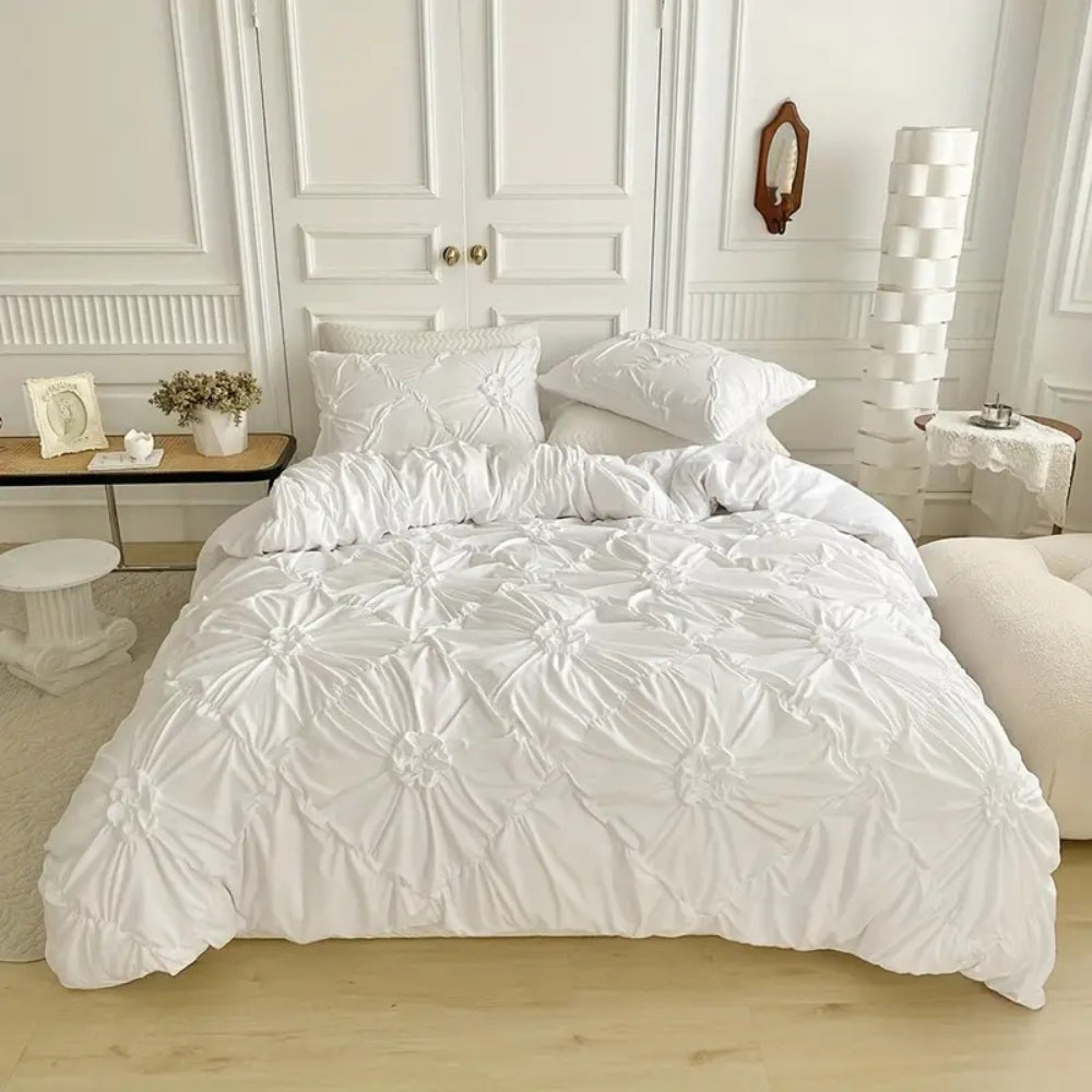 Pinch Pleat Quilt Cover Set - Floral Doona Cover