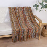 Glad Striped Throw Blanket with Tassels - Sofa Throw