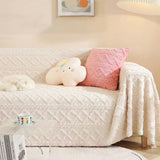 Cloud Nine Waffle Couch Cover - Plush Velvet Sofa Throw