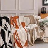 Boho Chenille Couch Cover - Reversible Jacquard Sofa Throw