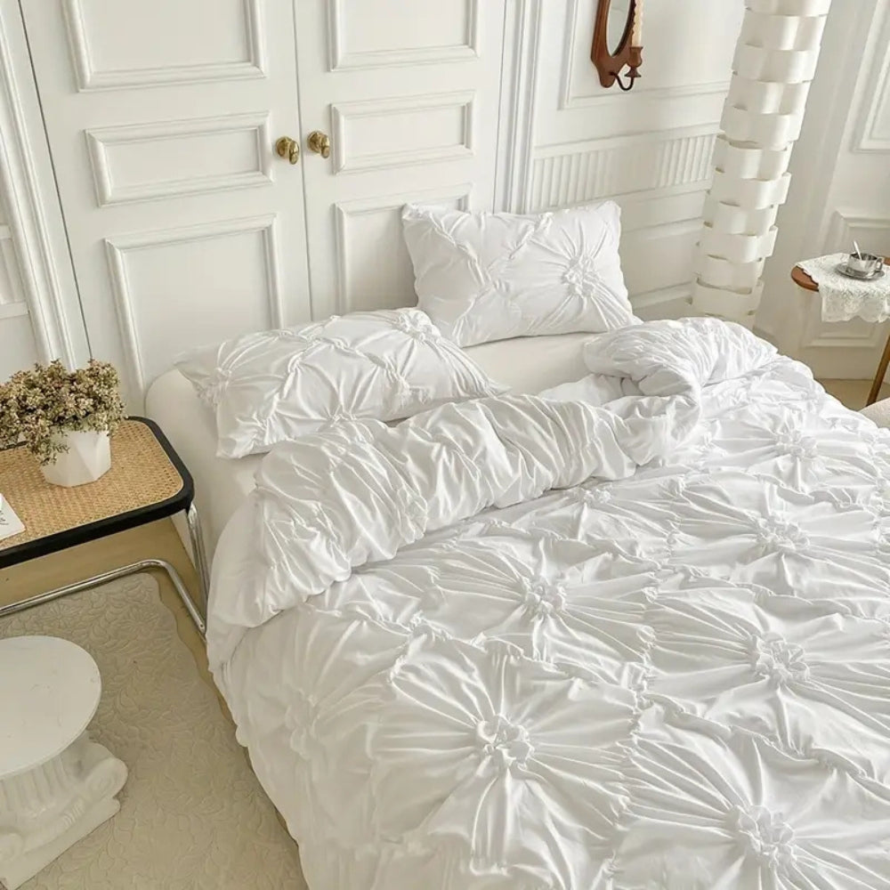 Pinch Pleat Quilt Cover Set - Floral Doona Cover