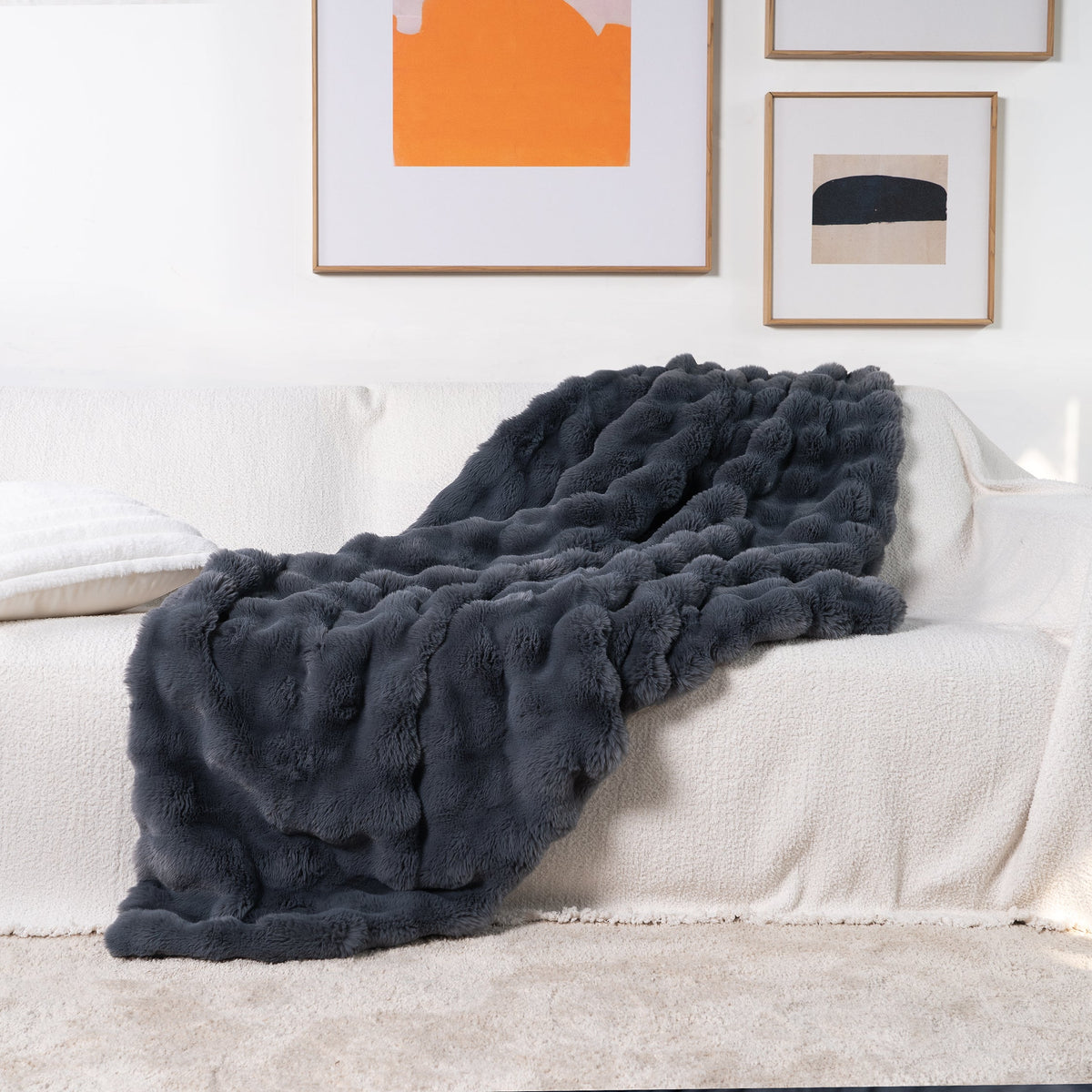 CloudFur Throw Blanket - Plush Faux Fur Sofa & Bed Throw