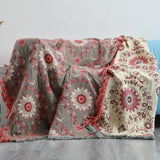Vika Reversible Cotton Sofa Cover - Couch Throw Blanket