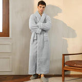 Fleece Dressing Gown - Soft Unisex Bathrobe with Pockets