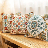 Embroidered Cushion Cover - Vintage Floral Pillow Cover
