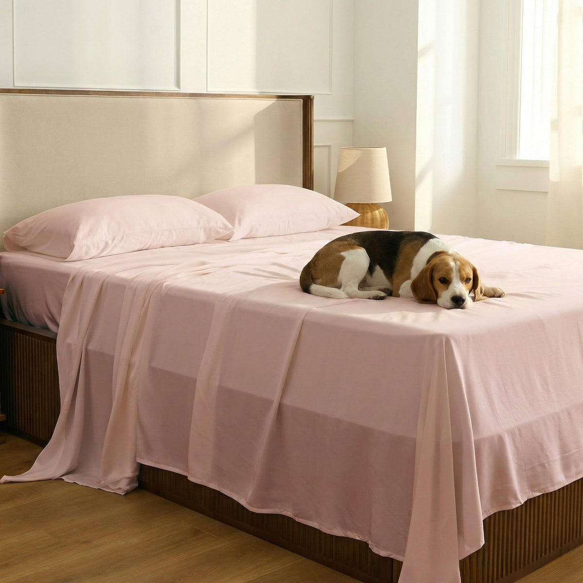 ShedShield Bamboo Fitted Sheet - Pet Hair Repellent for Dogs/Cats Family