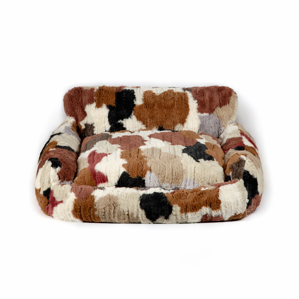 SnugSofa Pet Bed - Plush Bolster Sofa Bed for Cats & Dogs