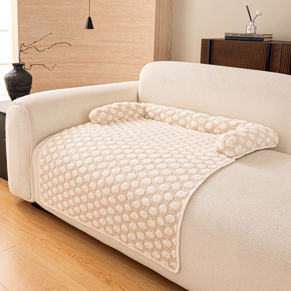 SofaSaver Pet Bed - Plush Bolster Couch Bed for Cats & Dogs