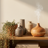 Halden Cool-Mist Humidifier & Aromatherapy Diffuser – Wood Grain, Whisper-Quiet, with Essential Oil Set