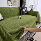 Large Chenille Couch Throw - Herringbone Sofa Cover