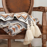Fjell Geometric Fleece Blanket - Boho Sofa & Bed Throw
