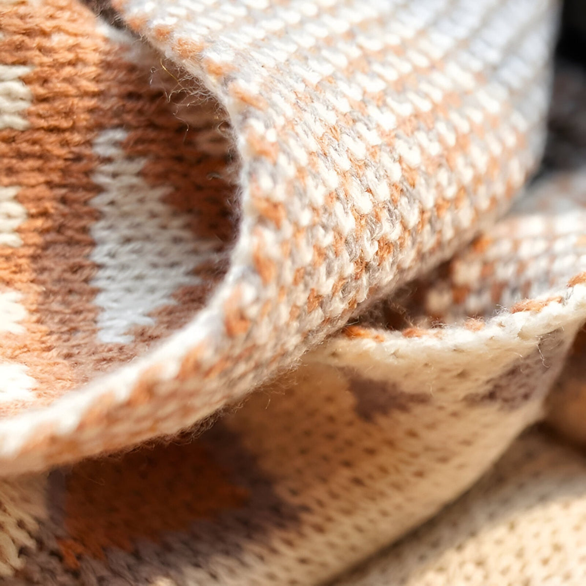 Fjell Geometric Fleece Blanket - Boho Sofa & Bed Throw