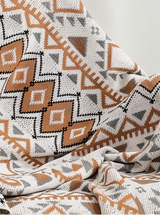 Fjell Geometric Fleece Blanket - Boho Sofa & Bed Throw