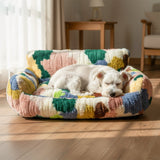 SnugSofa Pet Bed - Plush Bolster Sofa Bed for Cats & Dogs