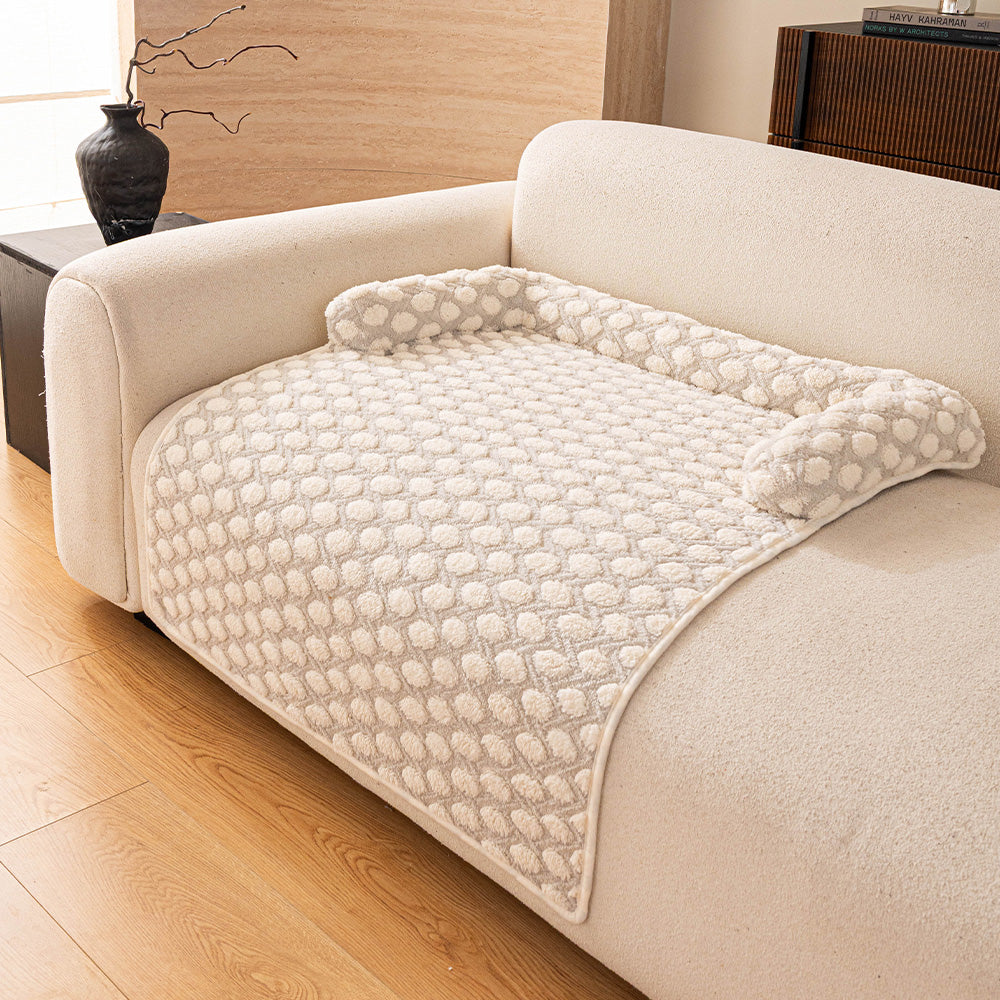 SofaSaver Pet Bed - Plush Bolster Couch Bed for Cats & Dogs
