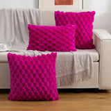 Textured Cushion Cover - Plush 3D Grid Sofa Pillow Cover