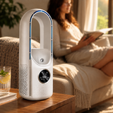 Portable Air Cooler Bladeless Tower Fan - Bedroom & Office