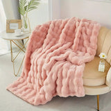 Faux Fur Throw Blanket - Soft Plush Sofa & Bed Blanket