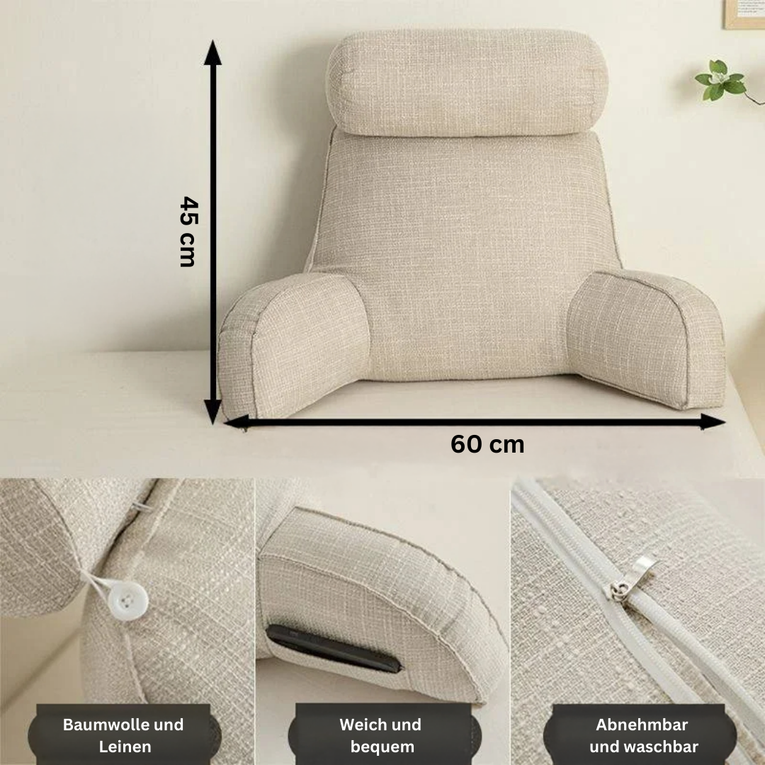 Stöd Back Cushion with Armrests - Bed Reading Pillow
