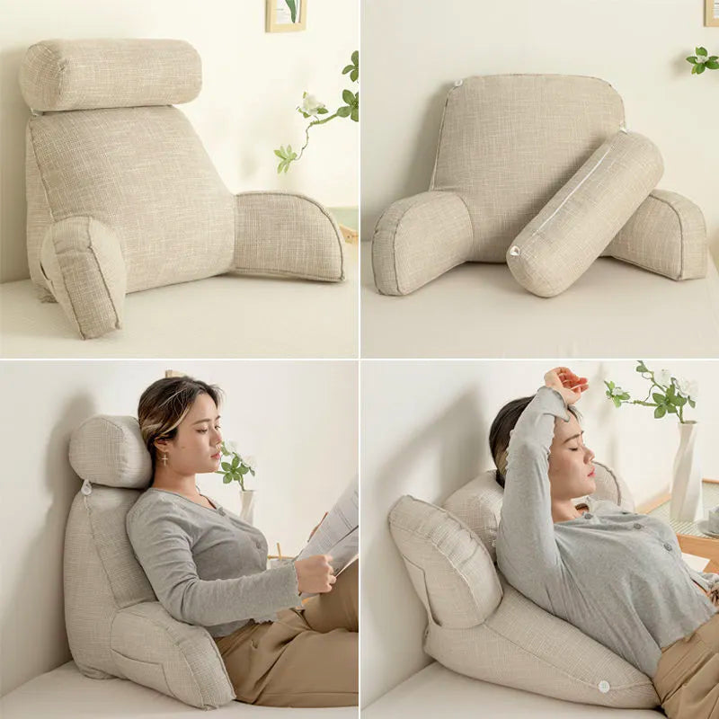 Stöd Back Cushion with Armrests - Bed Reading Pillow