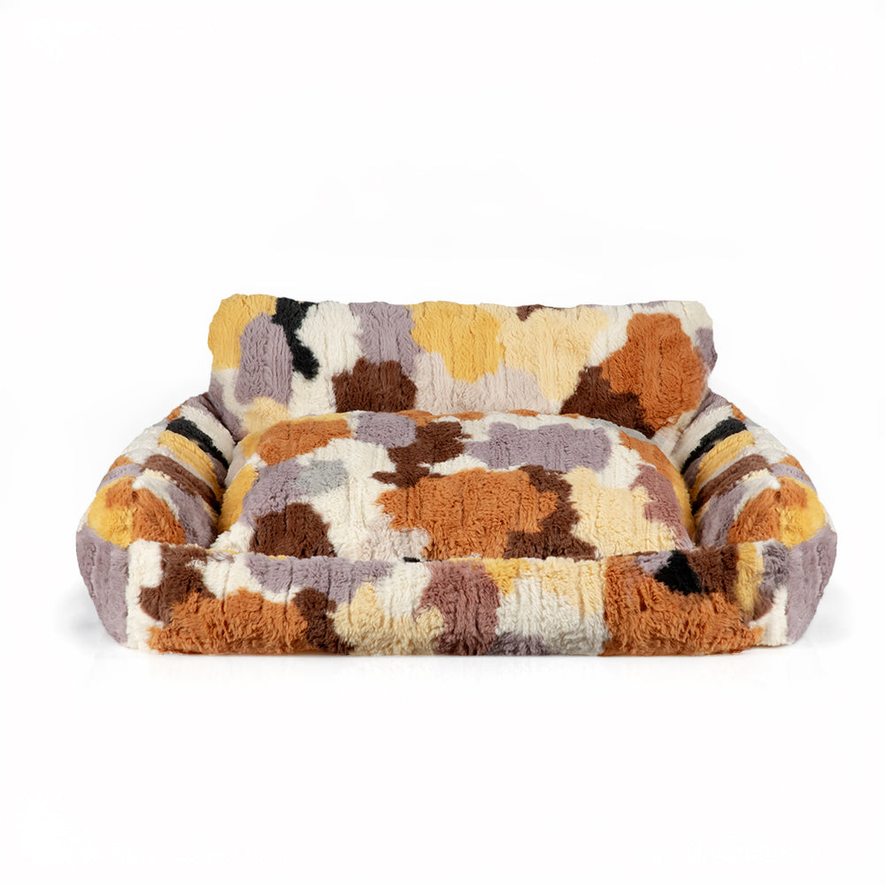 SnugSofa Pet Bed - Plush Bolster Sofa Bed for Cats & Dogs