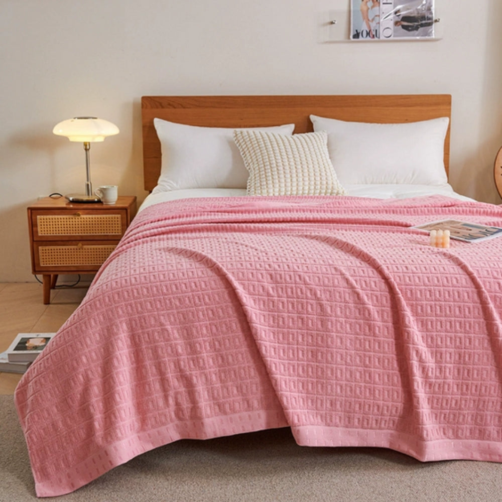 Breeze Waffle Cotton Summer Bedspread - Throw Blanket